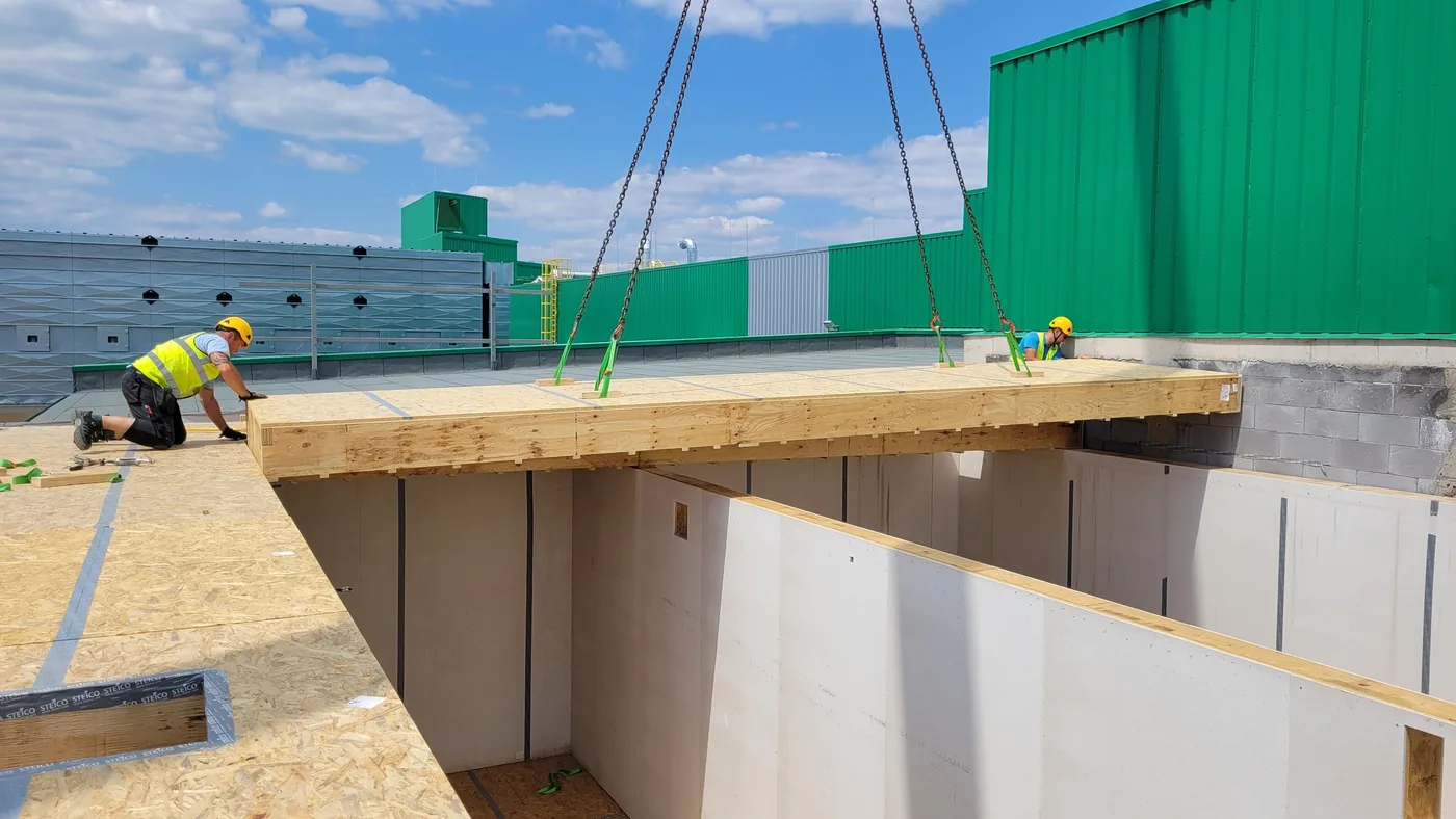 Structure en bois lamellé-collé (glulam)
