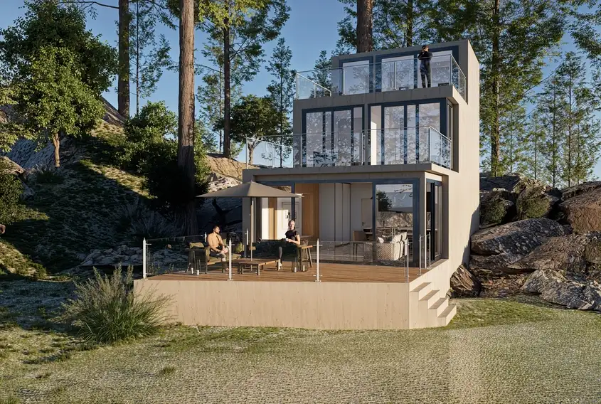Villa type contemporaine "Mathilda" en ossature bois haute densité